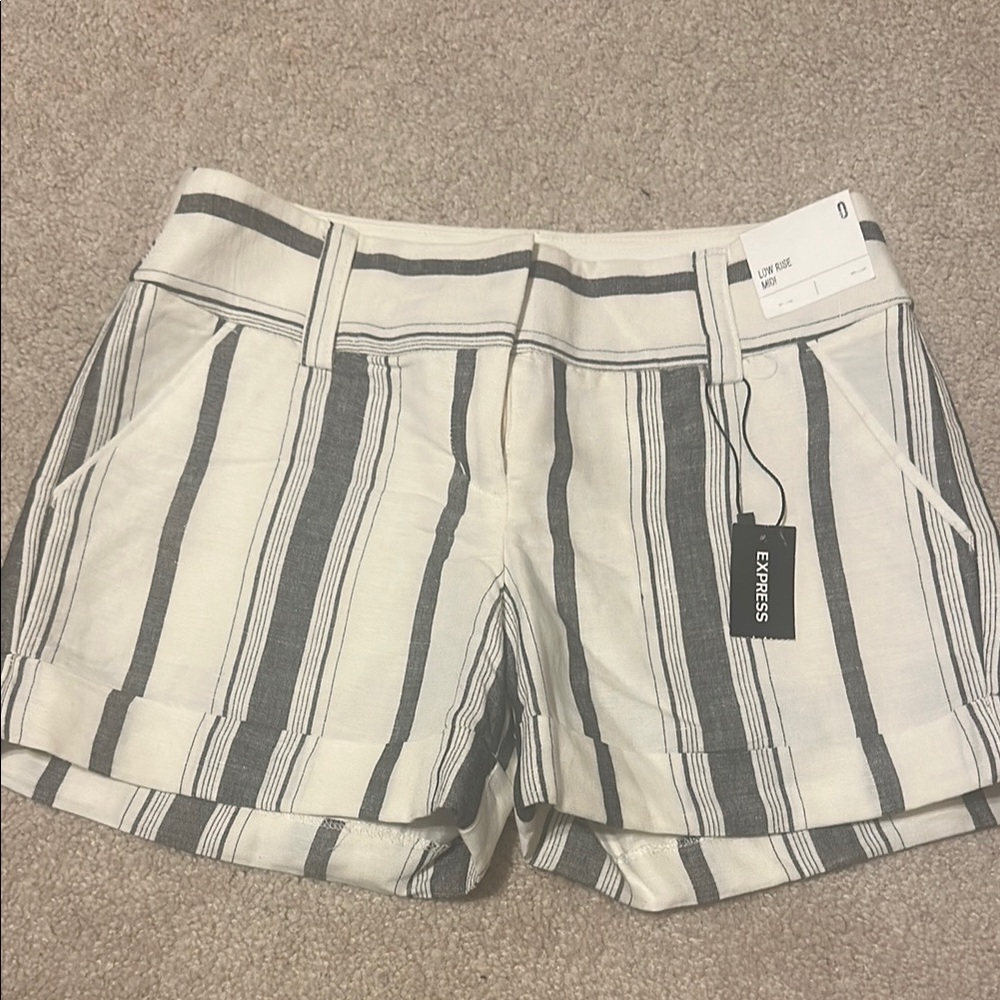 Express Black and White low rise shorts